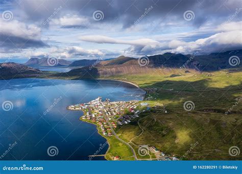 Iceland Aerial View On The Mountain Ocean And Ocean Landscape In The