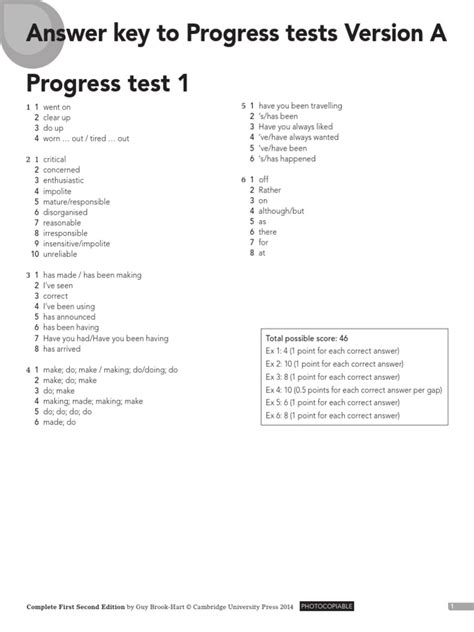 Progress Test First Answer | Leisure