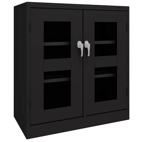 Tennsco 24 X 36 X 42 Black Deluxe Storage Cabinet With C Thru Doors
