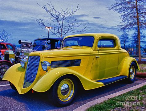 Classic Car Yellow Hot Rod Hdr Photograph By Al Nolan Fine Art America