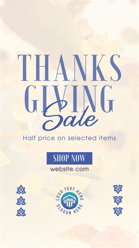 Thanksgiving Leaves Sale Instagram Story Brandcrowd Instagram Story Maker