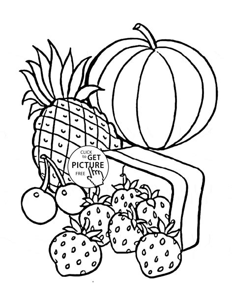Cute Fruit Coloring Coloring Pages