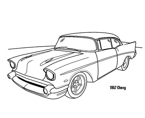 55 Chevy Bel Air Cartoon Sketch Coloring Page