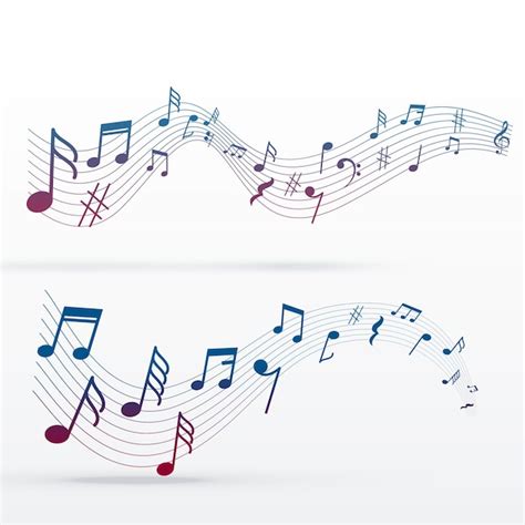 Colorful Music Notes Design Vector Free Download