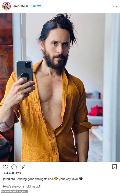 Jared Leto Posts Smoldering Selfie Showing Off His Muscular Chest In Half Open Shirt