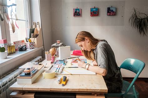Artist Working At The Studio By Stocksy Contributor Aleksandra