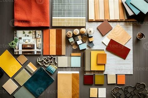 Creative Architect Moodboard Composition With Samples Flat Lay