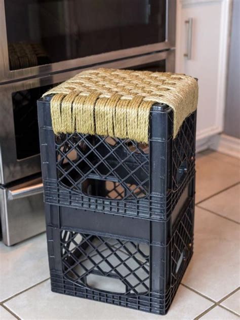 How To Make A Woven Milk Crate Stool Milk Crate