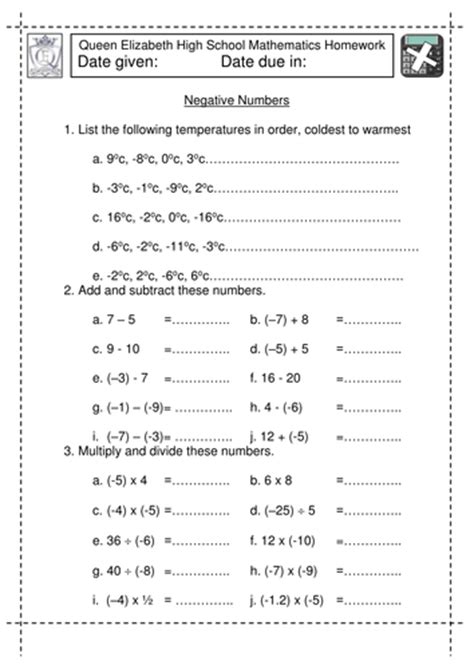 Calculating With Negative Numbers Worksheet By Jlcaseyuk Teaching