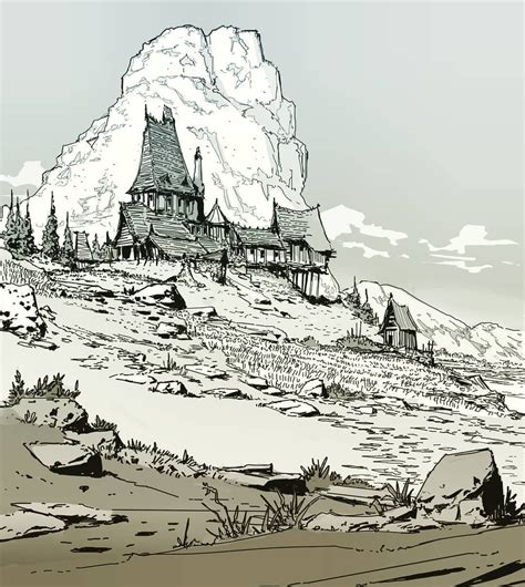 Landscape Sketch Landscape Drawings Fantasy Landscape Landscape Art