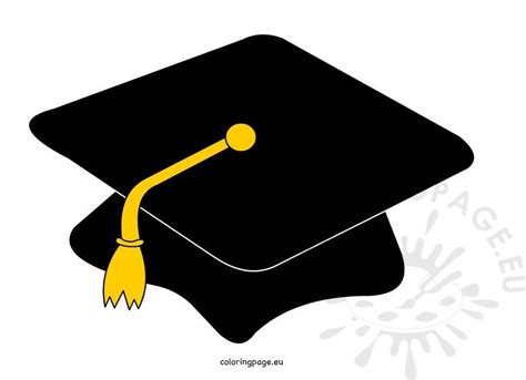Graduation Cap Black Coloring Page