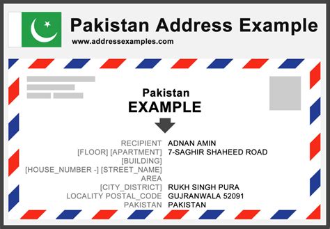 Pakistan Address Example