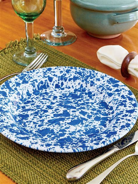 Splatterware Enamelware Dinner Plate Blue Dinner Plates Plates