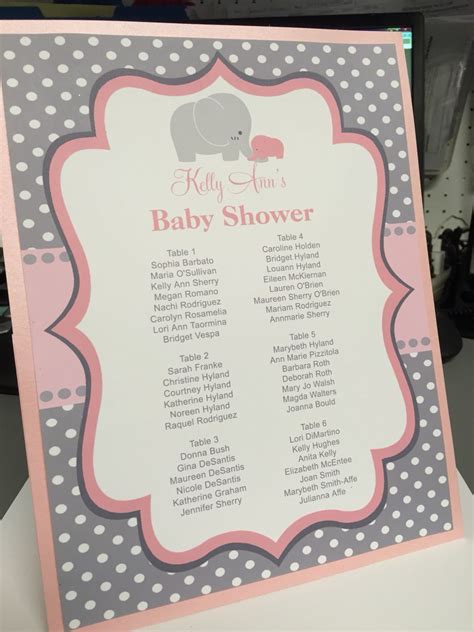It celebrates the delivery or expected birth of a child or the transformation of a woman into a mother. Baby Shower elephant Seating Chart | Winter baby shower ...