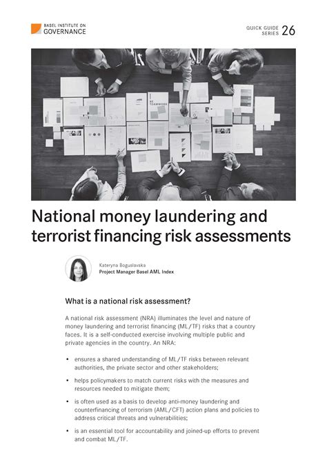 Quick Guide 26: National money laundering and terrorist financing risk