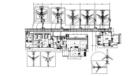 Plan And Sectional Detail Of Runway Of Airport 2d View Layout Autocad