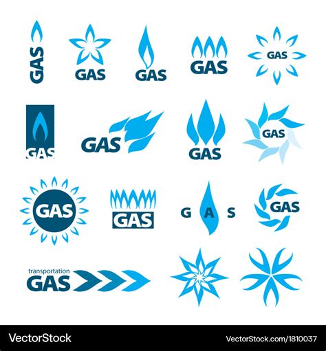 Collection Of Logos Of Natural Gas Royalty Free Vector Image