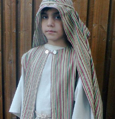 Childrens Bible Costume Brown Stripe Vest And Scarf Apostles Joseph