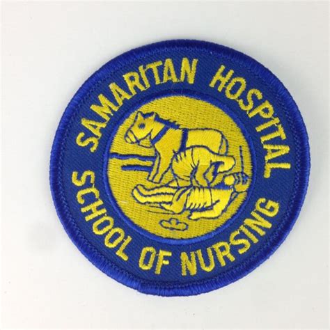 Samaritan Hospital School Of Nursing Patch Iron On Blue Gold Circle