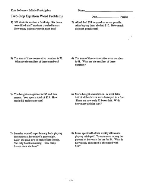 15 Best Images Of Translating Words To Equations Worksheets