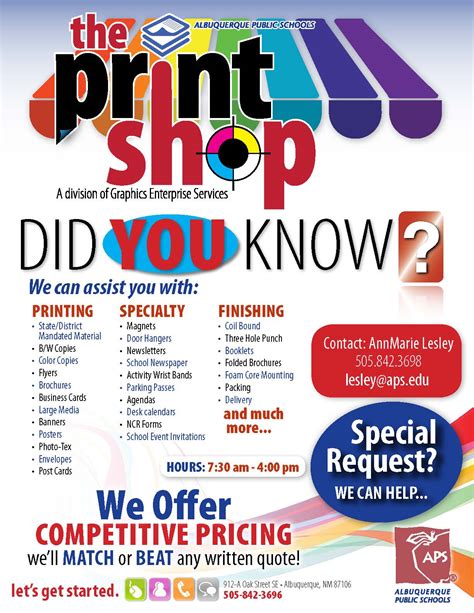 The Print Shop — Albuquerque Public Schools