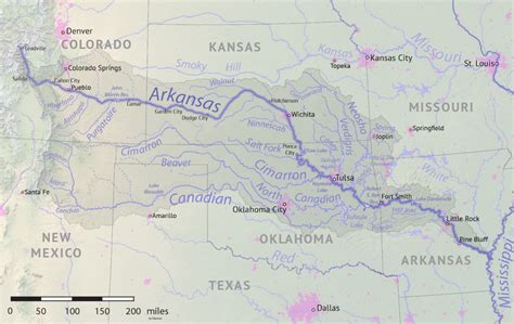 Arkansas County Map With Rivers