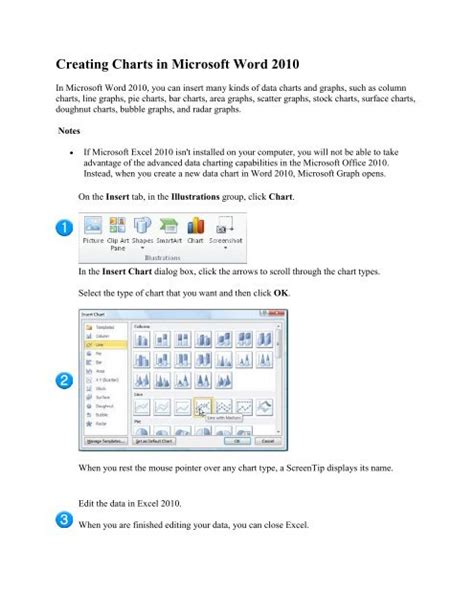 Creating Charts In Microsoft Word 2010