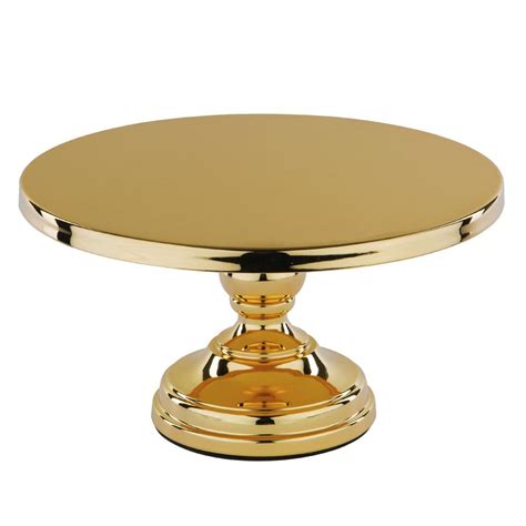 30 Cm 12 Inch Flat Top Cake Stand Gold Plated Le Gala Collection