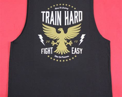 Sale Train Hard Fight Easy Workout Weightlifting Muscle Tank Etsy