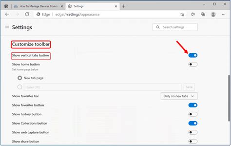 How To Turn On Or Off Vertical Tabs In Microsoft Edge Chromium