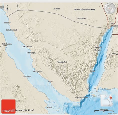 Shaded Relief 3d Map Of Janub Sina South Sinai