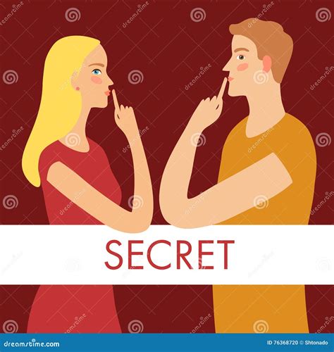 Man And Woman Keeping Secrets Stock Illustration Illustration Of