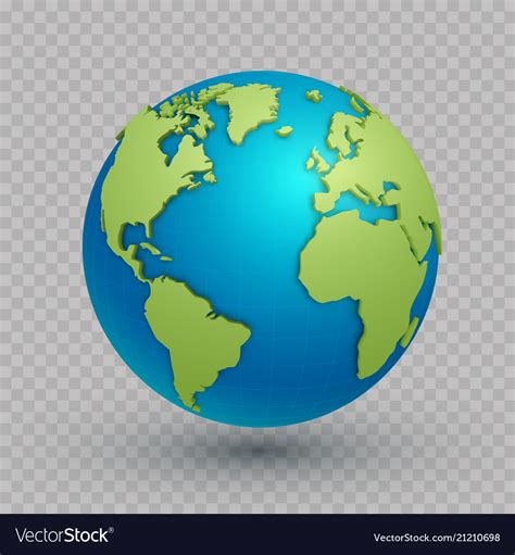 3d World Map Globe Royalty Free Vector Image Vectorstock