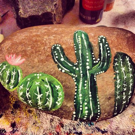 Cactus rock ! Rock art | Painted rock cactus, Rock cactus, Rock crafts