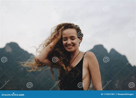 Blond Woman Enjoying The Summer Breeze Stock Image Image Of Beautiful Holiday 115361381