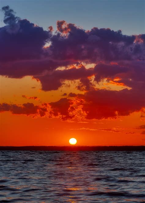 Sea Sunset Horizon Waves Clouds Hd Phone Wallpaper Peakpx