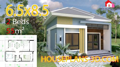 Small House Design 6 5x8 5 With 2 BedroomsThe House Has Car Parking