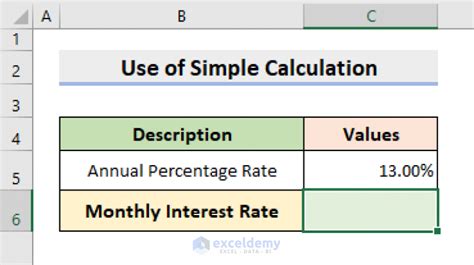 How To Calculate Monthly Interest Rate In Excel 3 Simple Methods