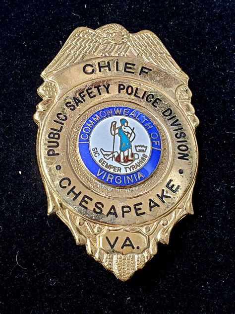 Vintage Chesapeake Virginia Public Safety Police Division Chief