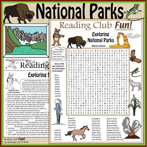 National Parks Printable Puzzle Activity Set Made By Teachers
