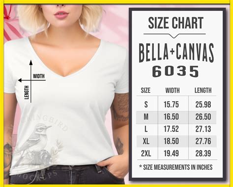 Bella Canvas 6035 Size Chart For Womens Jersey Short Etsy
