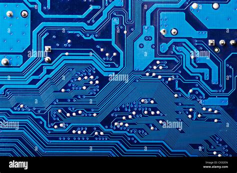 Blue Digital Circuit Board Background Pc Motherboard Stock Photo Alamy
