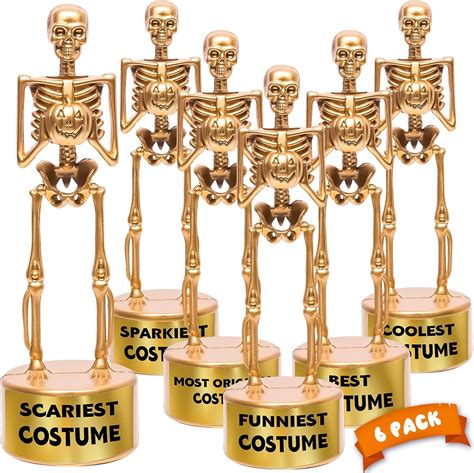 6 Pack Halloween Best Costume Skeleton Trophy Halloween