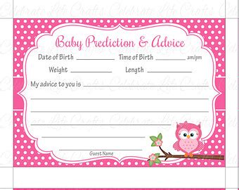 Make sure to download baby prediction and advice cards free printable to your collection of games to play. 7 Best Images of Free Printable Baby Prediction Cards ...