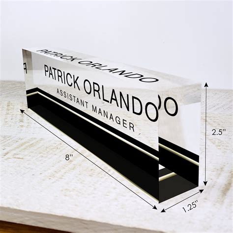 Artblox Personalized Office Name Plate For Desk Black Stripe Design