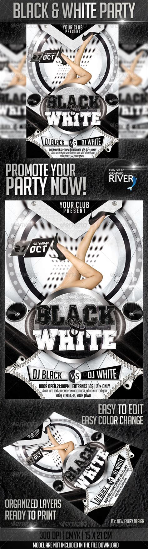 Review Black And White Party Flyer Template Codesign Magazine