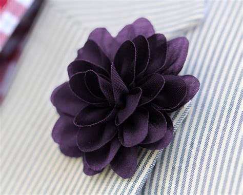 Dark Purple Lapel Flower In Stock Warren Asher