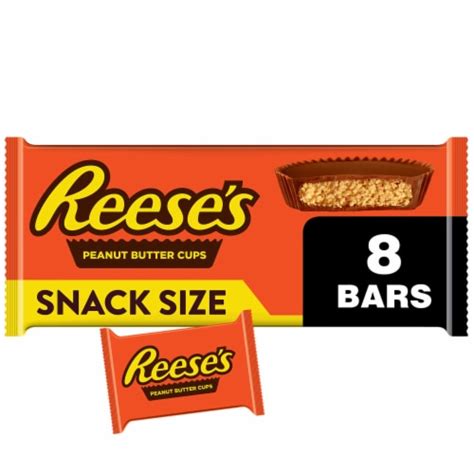 Reeses Milk Chocolate Peanut Butter Snack Size Cups Candy Packs 8 Ct