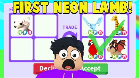 I Traded Away The First Neon Lamb Adopt Me Youtube