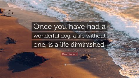 Dean Koontz Quote Once You Have Had A Wonderful Dog A Life Without